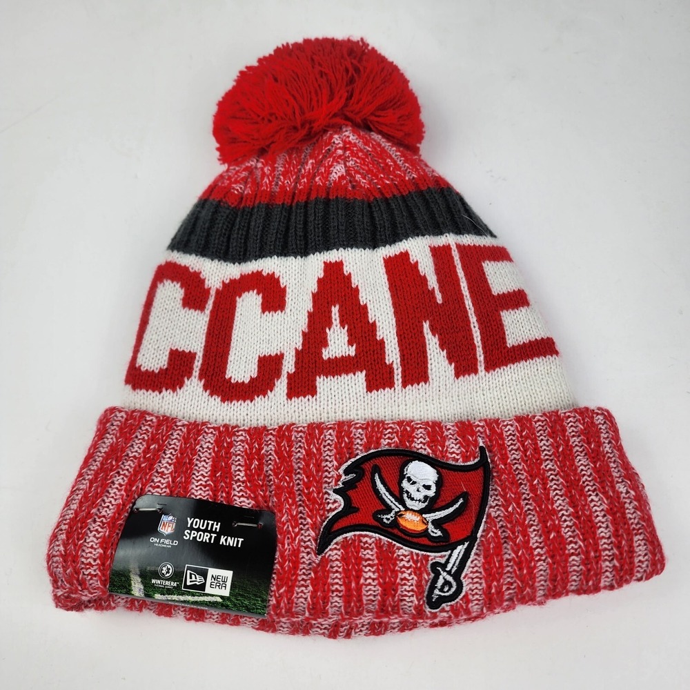NEW ERA TAMPA BAY BUCCANEERS NFL FOOTBALL TEAM BEANIE HAT CAP WINTER RED WHITE